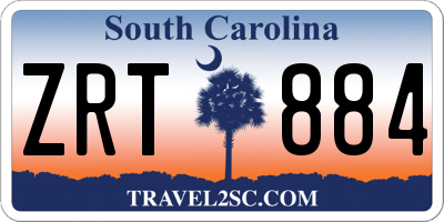 SC license plate ZRT884