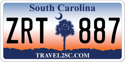 SC license plate ZRT887