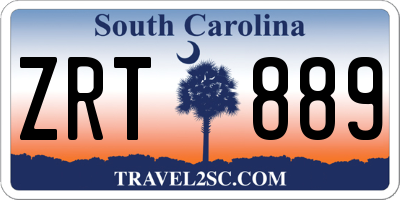 SC license plate ZRT889
