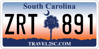 SC license plate ZRT891