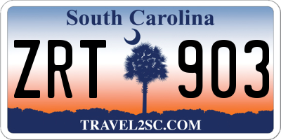 SC license plate ZRT903
