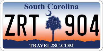 SC license plate ZRT904