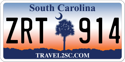 SC license plate ZRT914