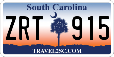 SC license plate ZRT915