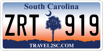 SC license plate ZRT919