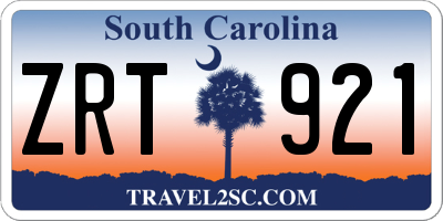 SC license plate ZRT921