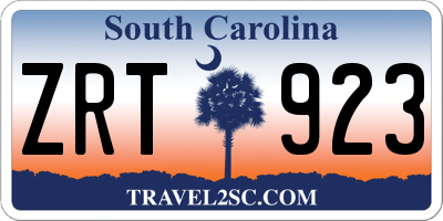 SC license plate ZRT923
