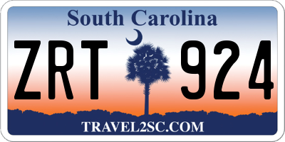 SC license plate ZRT924