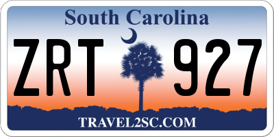 SC license plate ZRT927