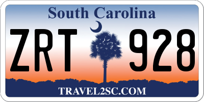 SC license plate ZRT928