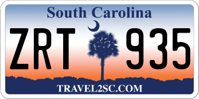 SC license plate ZRT935