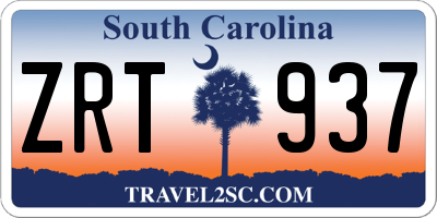 SC license plate ZRT937