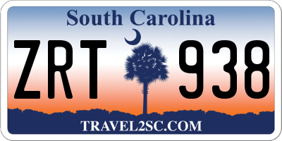 SC license plate ZRT938