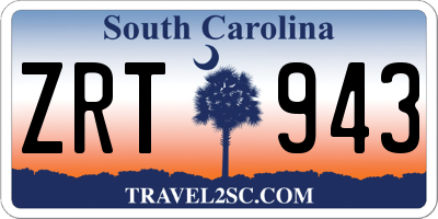 SC license plate ZRT943
