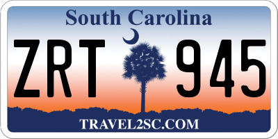 SC license plate ZRT945