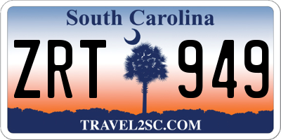 SC license plate ZRT949