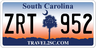 SC license plate ZRT952