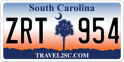 SC license plate ZRT954