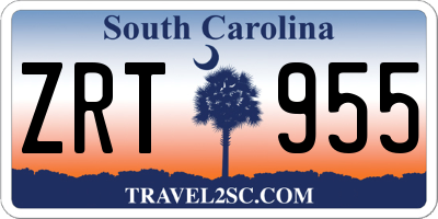 SC license plate ZRT955