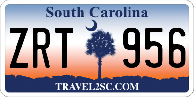 SC license plate ZRT956
