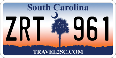 SC license plate ZRT961