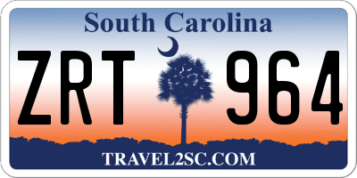 SC license plate ZRT964