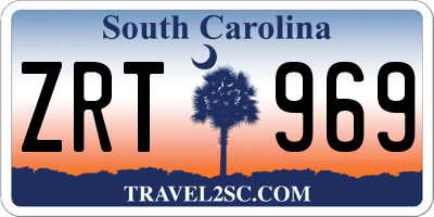 SC license plate ZRT969