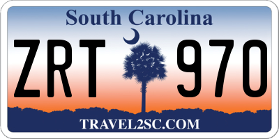 SC license plate ZRT970