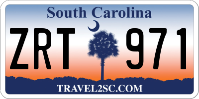 SC license plate ZRT971