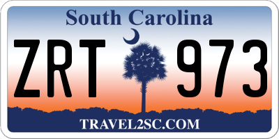 SC license plate ZRT973