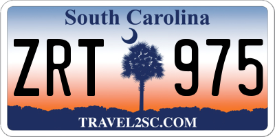 SC license plate ZRT975