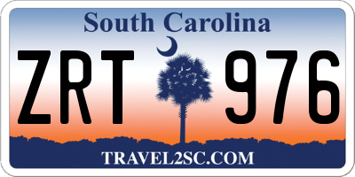 SC license plate ZRT976