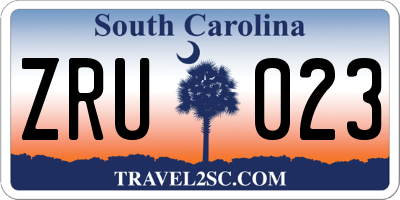 SC license plate ZRU023