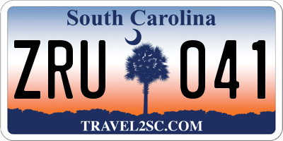 SC license plate ZRU041