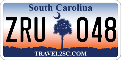 SC license plate ZRU048