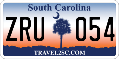 SC license plate ZRU054