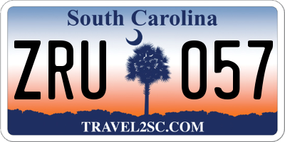 SC license plate ZRU057