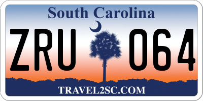 SC license plate ZRU064