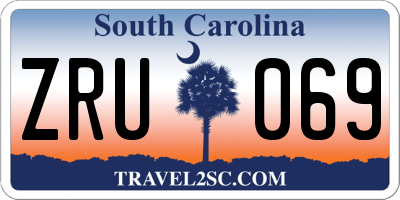 SC license plate ZRU069