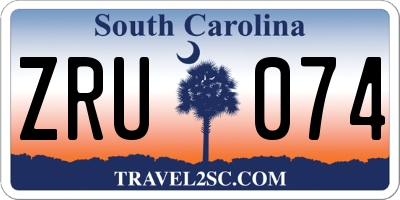 SC license plate ZRU074