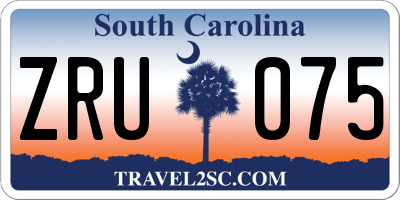 SC license plate ZRU075