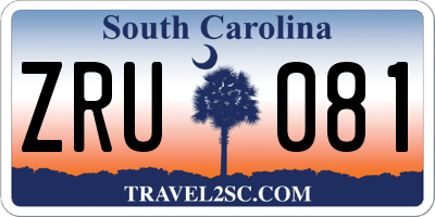 SC license plate ZRU081