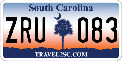 SC license plate ZRU083