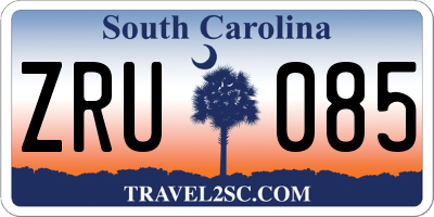 SC license plate ZRU085