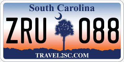 SC license plate ZRU088
