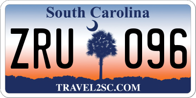 SC license plate ZRU096