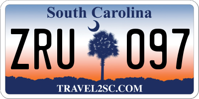 SC license plate ZRU097