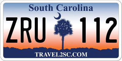 SC license plate ZRU112