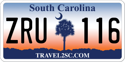 SC license plate ZRU116