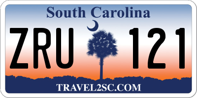 SC license plate ZRU121
